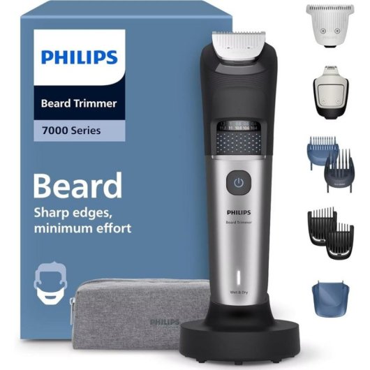 Bartschneider Philips Beard Trimmer 7000 BT7670/15 Kabellos 120min 40 Längen 7 Aufsätze Wasserdicht Schnellladung