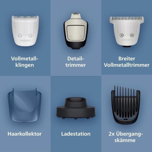 Bartschneider Philips Beard Trimmer 7000 BT7670/15 Kabellos 120min 40 Längen 7 Aufsätze Wasserdicht Schnellladung