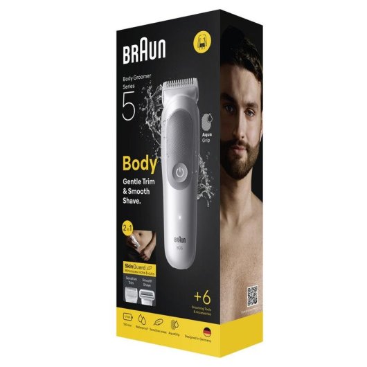 Afeitadora Corporal Braun Series 5 80789712 Inalámbrica 100min Seco y Mojado 3 Peines Skinguard