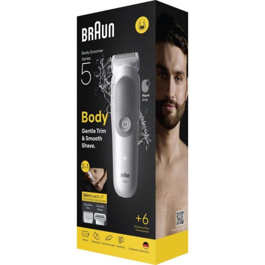 Afeitadora Corporal Braun Series 5 80789712 Inalámbrica 100min Seco y Mojado 3 Peines Skinguard