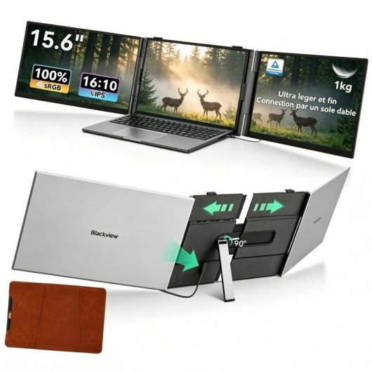 Monitor Blackview DCM8 Pro 15,3" FullHD+ 60Hz IPS Triple Pantalla USB-C Altavoz Integrado