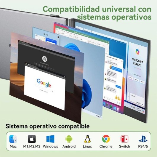 Monitor Blackview DCM8 Pro 15,3" FullHD+ 60Hz IPS Triple Pantalla USB-C Altavoz Integrado