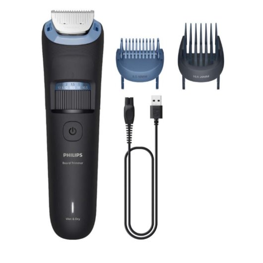 Máquina de Cortar Barba Philips Beard Trimmer 3000 BT3665/15 Sem Fios 80min 40 Comprimentos 2 Pentes
