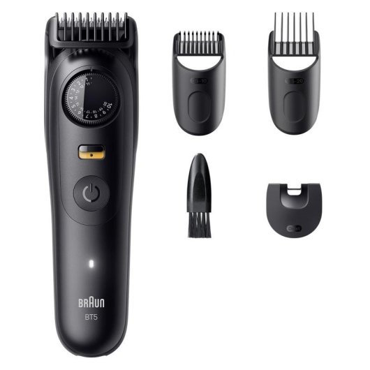 Cortapelos Braun BeardTrimmer 5 80789813 Inalámbrico 20 Longitudes 120min 3 Peines Resistente al Agua