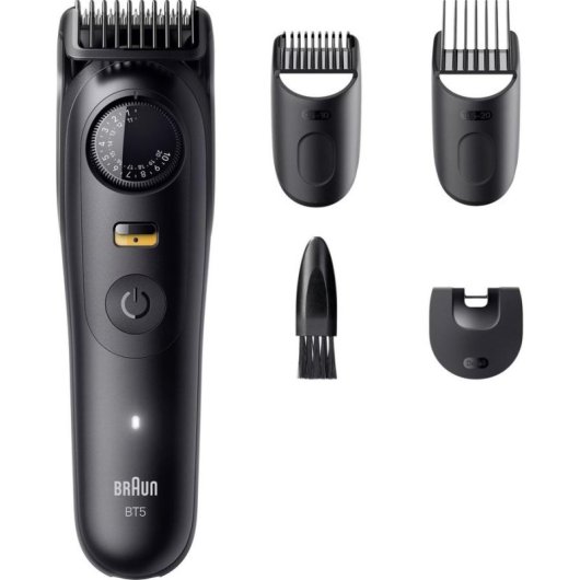 Cortapelos Braun BeardTrimmer 5 80789813 Inalámbrico 20 Longitudes 120min 3 Peines Resistente al Agua