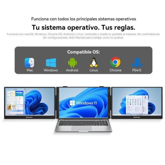 Monitor Blackview DCM5 14" FullHD 60Hz IPS Doble Pantalla USB-C Ultrafino