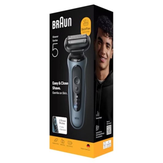 Afeitadora Facial Braun Series 5 52-A1000s Inalámbrica 50min Seco y Mojado 3 Láminas Carga Rápida