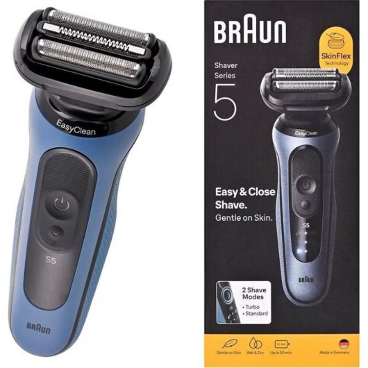 Afeitadora Facial Braun Series 5 52-A1000s Inalámbrica 50min Seco y Mojado 3 Láminas Carga Rápida