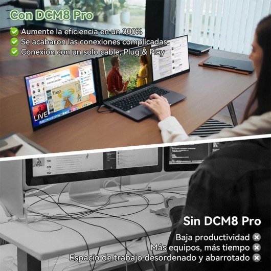 Monitor Blackview DCM8 Pro 15,3" FullHD+ 60Hz IPS Triple Pantalla USB-C Portátil
