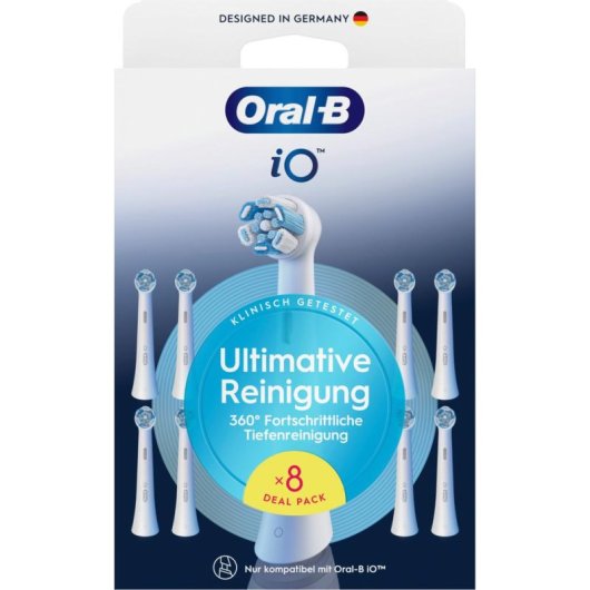Cabezal Cepillo de Dientes Oral-B iO Ultimate Clean Pack 8 Unidades Blanco