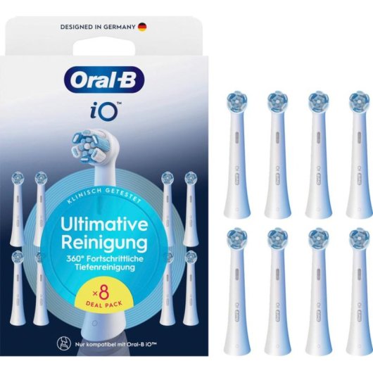 Cabezal Cepillo de Dientes Oral-B iO Ultimate Clean Pack 8 Unidades Blanco