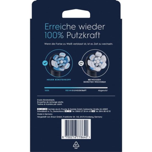 Cabezal Cepillo de Dientes Oral-B iO Ultimate Clean Pack 8 Unidades Negro