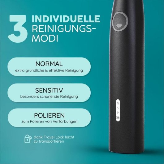 Cepillo de Dientes Sónico happybrush ECO VIBE 3 3 Modos 5 Cabezales Temporizador