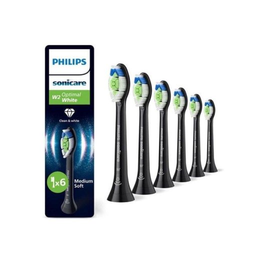 Cabezal Cepillo de Dientes Philips Sonicare HX6066/88 Optimal White Pack 6 Unidades Negro