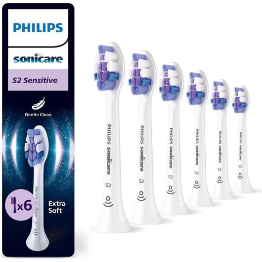 Brossette Dentaire Philips Sonicare HX6056/87 6 Unités Extra Doux Gencives Sensibles