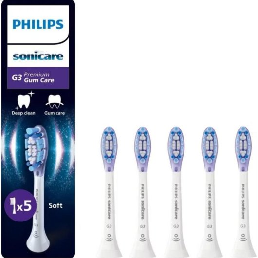 Recargas Escovas Dentes Philips Sonicare HX9055/87 5 Unidades Gengivas Sensíveis Branco
