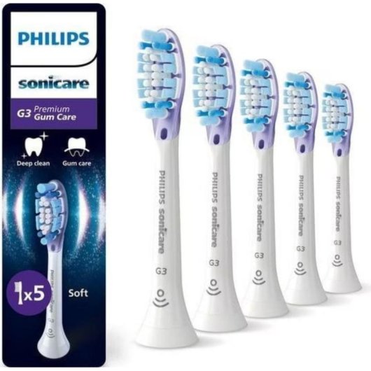 Recargas Escovas Dentes Philips Sonicare HX9055/87 5 Unidades Gengivas Sensíveis Branco