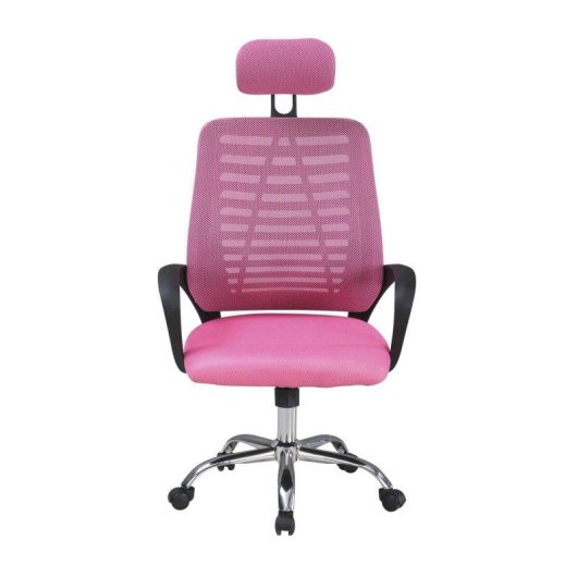 Silla de escritorio Home Heavenly Queny giratoria y regulable tapizada tejido 3D color rosa