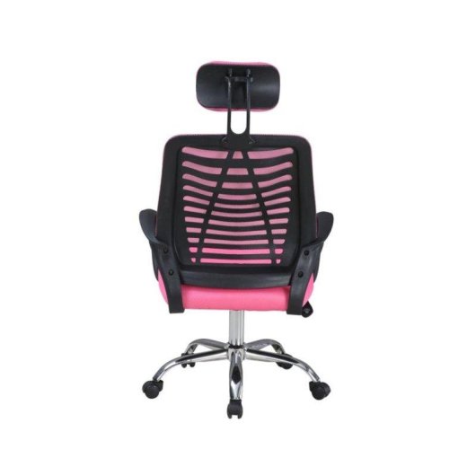 Silla de escritorio Home Heavenly Queny giratoria y regulable tapizada tejido 3D color rosa