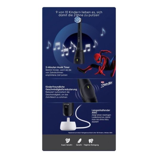 Cepillo de Dientes Oscilante Rotativo Oral-B iO Kids Spiderman 3 Modos 1 Cabezal Temporizador Estuche