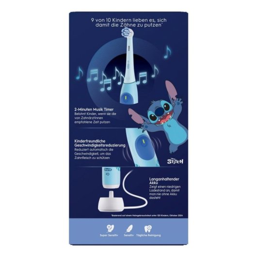 Cepillo de Dientes Oscilante Rotativo Oral-B iO Kids Stitch 3 Modos Temporizador Estuche