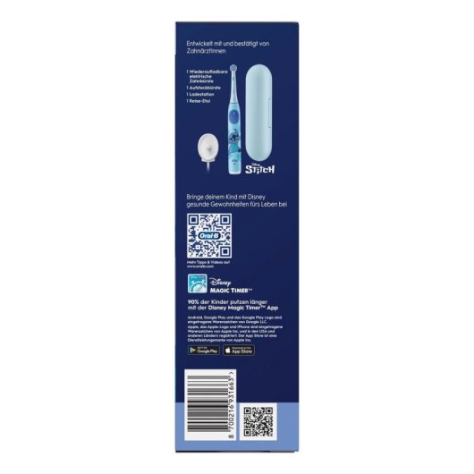 Cepillo de Dientes Oscilante Rotativo Oral-B iO Kids Stitch 3 Modos Temporizador Estuche