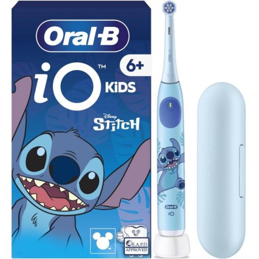 Cepillo de Dientes Oscilante Rotativo Oral-B iO Kids Stitch 3 Modos Temporizador Estuche