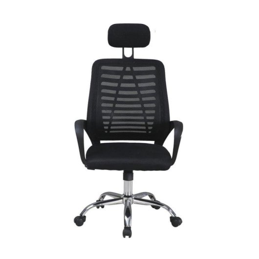 Silla de escritorio Home Heavenly Queny giratoria y regulable tapizada en tejido 3D negro