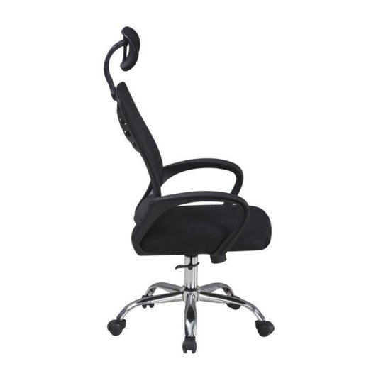 Silla de escritorio Home Heavenly Queny giratoria y regulable tapizada en tejido 3D negro