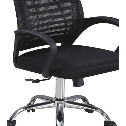 Silla de escritorio Home Heavenly Queny giratoria y regulable tapizada en tejido 3D negro