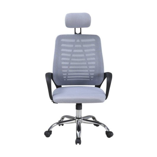 Silla de oficina Home Heavenly Queny giratoria y regulable tapizada en tejido 3D gris