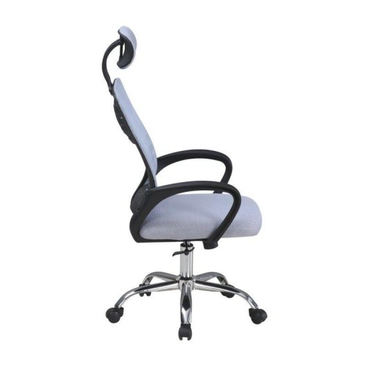 Silla de oficina Home Heavenly Queny giratoria y regulable tapizada en tejido 3D gris