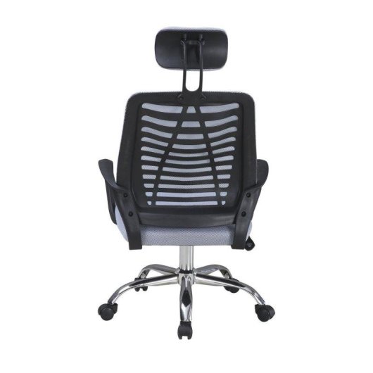 Silla de oficina Home Heavenly Queny giratoria y regulable tapizada en tejido 3D gris