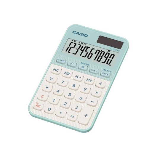 Calculadora de bolsillo Casio SL-310YC 10 dígitos Solar/Batería Verde Claro