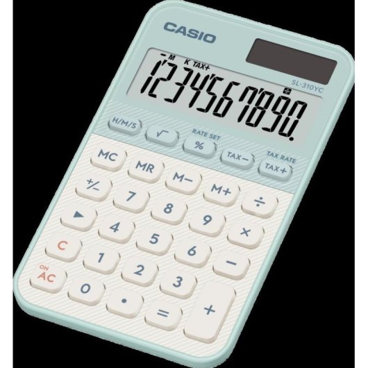 Calculadora de bolsillo Casio SL-310YC 10 dígitos Solar/Batería Verde Claro