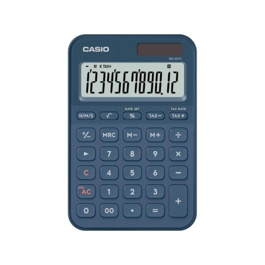 Calcolatrice da scrivania Casio MS-20YC 12 cifre alimentazione mista blu navy