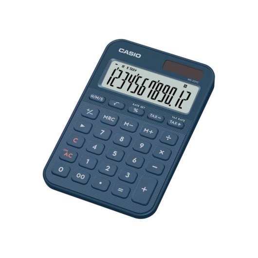 Calcolatrice da scrivania Casio MS-20YC 12 cifre alimentazione mista blu navy