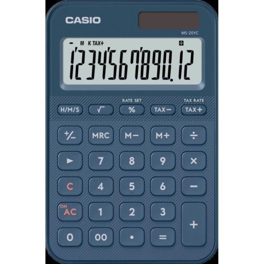 Calcolatrice da scrivania Casio MS-20YC 12 cifre alimentazione mista blu navy