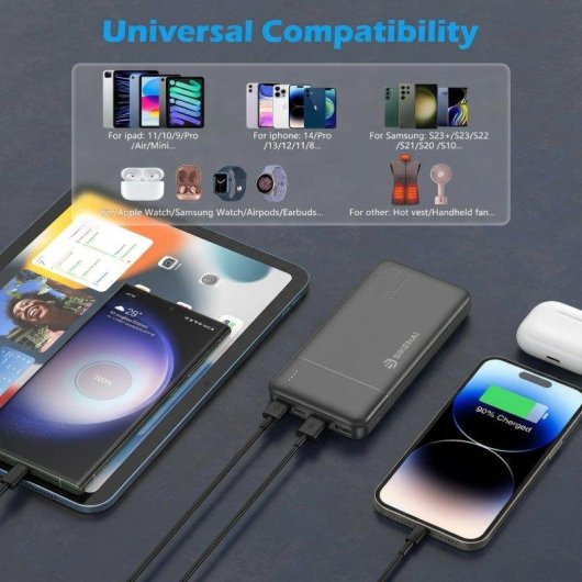Batería Externa Sikenai KS-10 10000 mAh USB-C Carga Rápida