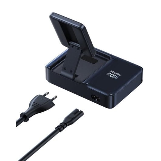 Cargador Baseus Nomos NH21 4-en-1 Inalámbrico USB-C Qi2 160W Negro Cosmic