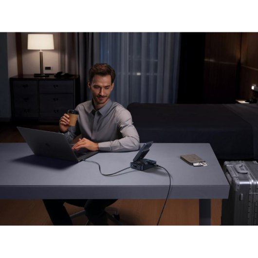 Cargador Baseus Nomos NH21 4-en-1 Inalámbrico USB-C Qi2 160W Negro Cosmic
