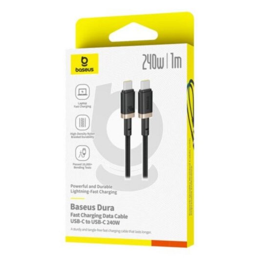 Cable USB-C Baseus Dura 240W 1 m Noir et Or