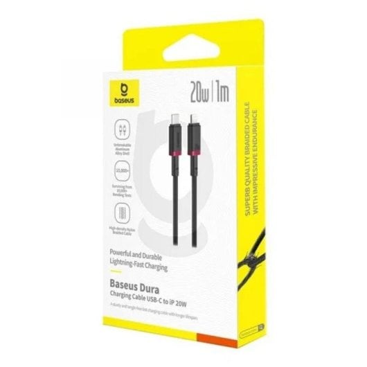Câble Baseus Dura Lightning vers USB-C 1 m Noir