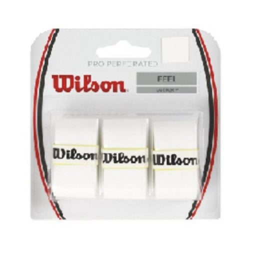 Overgrip Perforé Wilson Pro Overgrip Perforated Tennis Blanc 3 Pièces