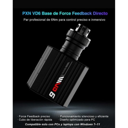 Base de Volante PXN VD6 Direct Drive 6 Nm PC Windows