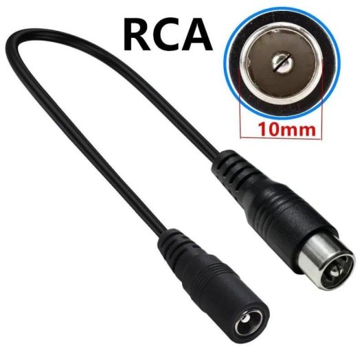 Adaptateur câble connecteur DC 5,5x2,5mm femelle à RCA 10mm mâle
