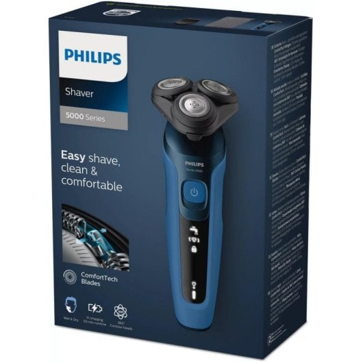 Rasoir Visage Philips Shaver Series 5000 S5466/18 Sans Fil 50min Sec et Humide 3 Lames