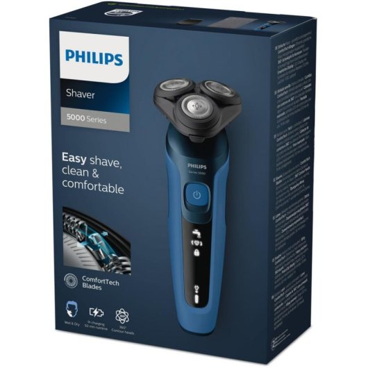 Rasoir Visage Philips Shaver Series 5000 S5466/18 Sans Fil 50min Sec et Humide 3 Lames