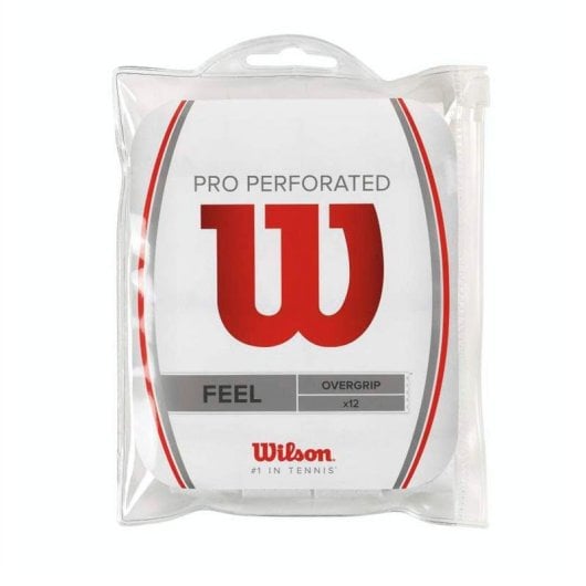 Overgrip Perforé Wilson Pro Overgrip Perforated Tennis Blanc 12 pièces