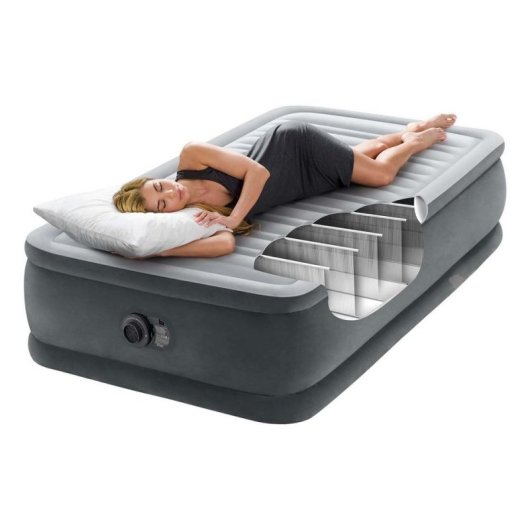 Matelas Individuel Intex DuraBeam Comfort-Plush Elevated avec Pompe à Air Intégrée